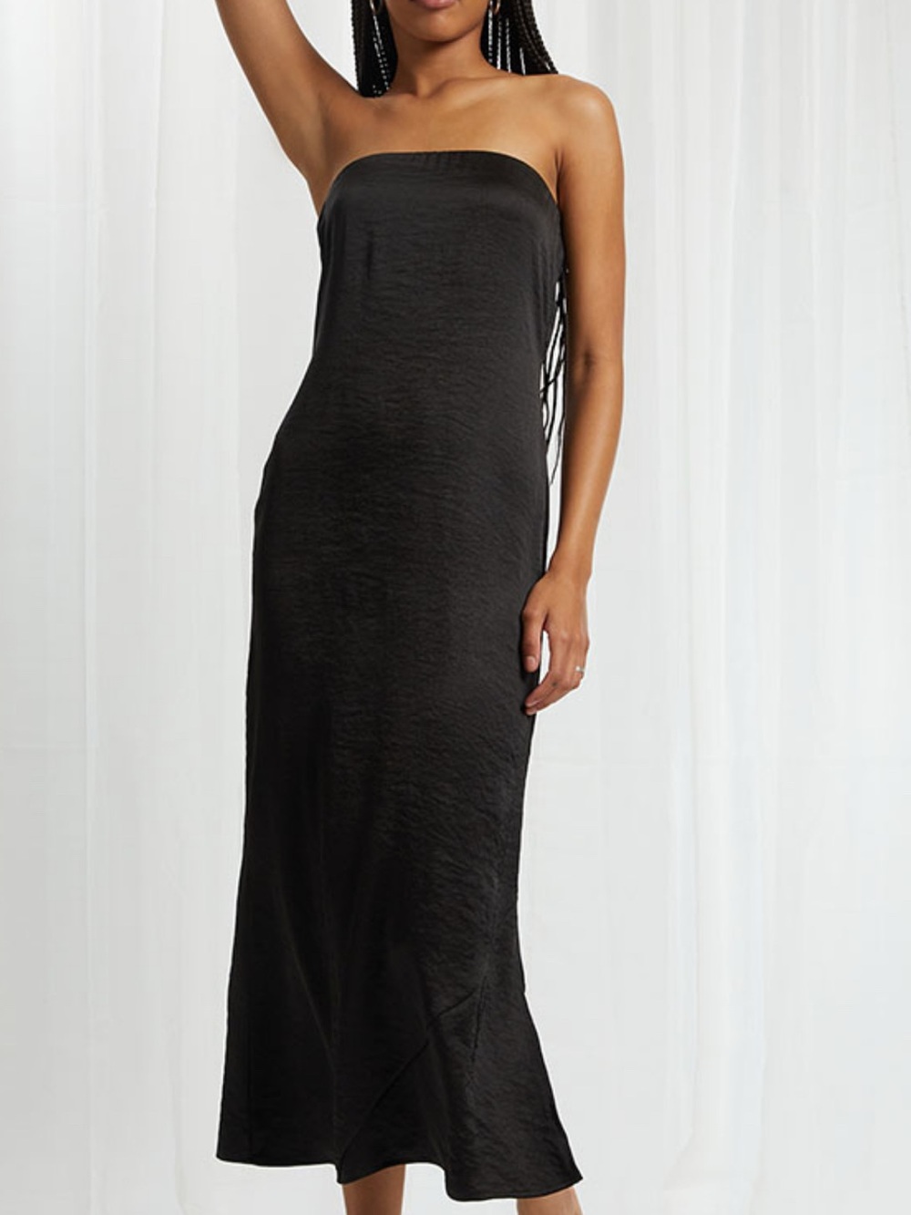 PacSun Black Strapless Midi Slip Dress